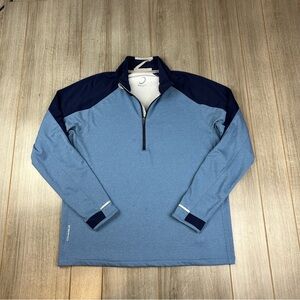 Zero Restriction 1/4 Zip Z425 Mens L Blue *stains